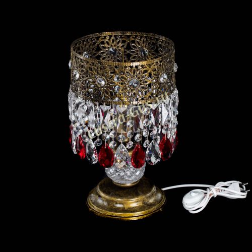 Настольная лампа Восток с пластинками под бронзу Красная в Подольске Гусь Хрустальный