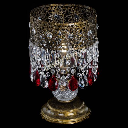 Настольная лампа Восток с пластинками под бронзу Красная в Подольске Гусь Хрустальный