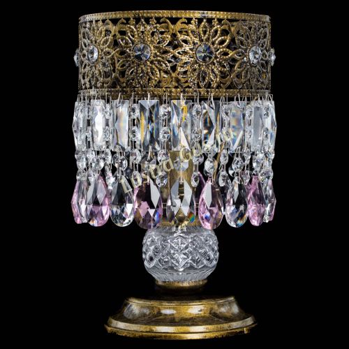 Настольная лампа Восток с пластинками под бронзу Розовая в Подольске Гусь Хрустальный