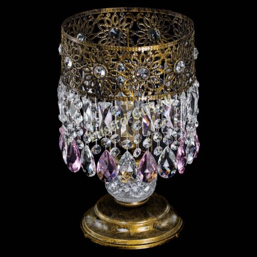 Настольная лампа Восток с пластинками под бронзу Розовая в Подольске Гусь Хрустальный