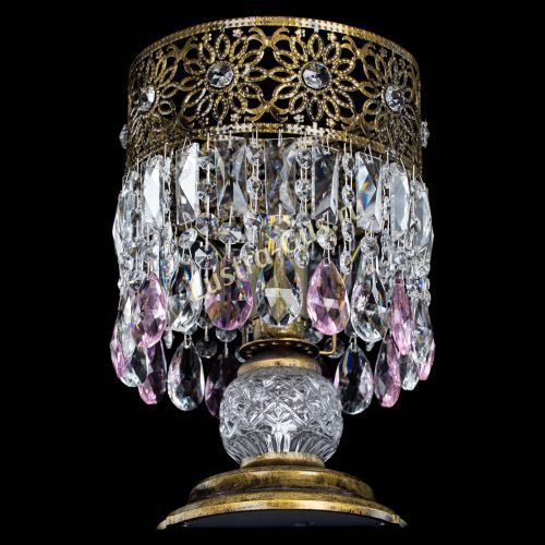 Настольная лампа Восток с пластинками под бронзу Розовая в Подольске Гусь Хрустальный