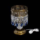 Настольная лампа Восток с пластинками под бронзу Синяя в Подольске