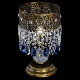 Настольная лампа Восток с пластинками под бронзу Синяя в Подольске