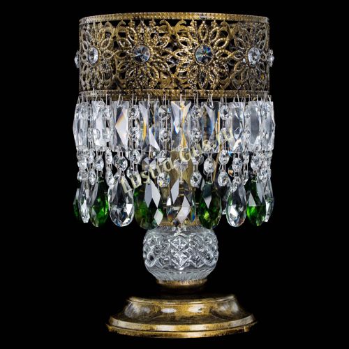 Настольная лампа Восток с пластинками под бронзу Зеленая в Подольске Гусь Хрустальный