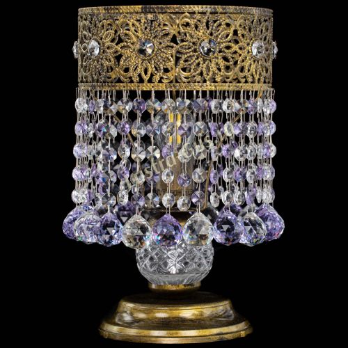 Настольная лампа Восток с шарами под бронзу Фиолетовая в Подольске Гусь Хрустальный