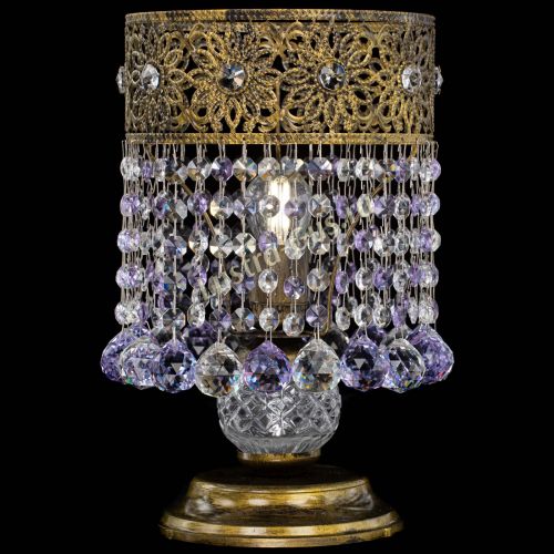Настольная лампа Восток с шарами под бронзу Фиолетовая в Подольске Гусь Хрустальный