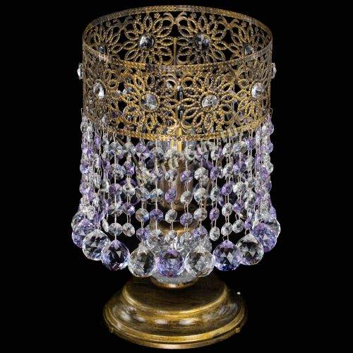 Настольная лампа Восток с шарами под бронзу Фиолетовая в Подольске Гусь Хрустальный