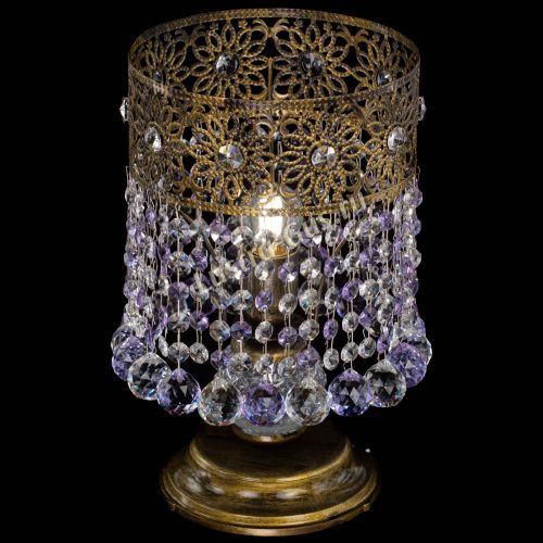 Настольная лампа Восток с шарами под бронзу Фиолетовая в Подольске Гусь Хрустальный