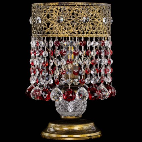 Настольная лампа Восток с шарами под бронзу Красная в Подольске Гусь Хрустальный