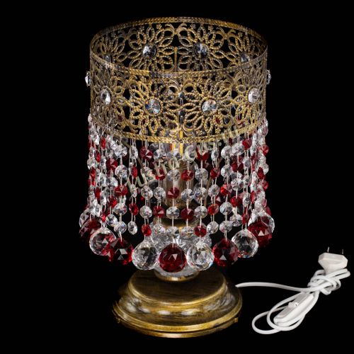 Настольная лампа Восток с шарами под бронзу Красная в Подольске Гусь Хрустальный