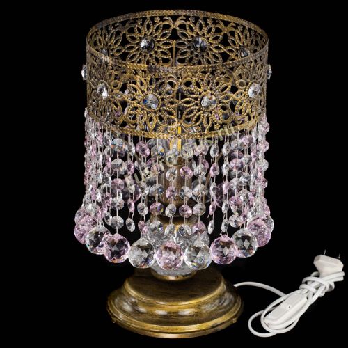 Настольная лампа Восток с шарами под бронзу Розовая в Подольске Гусь Хрустальный