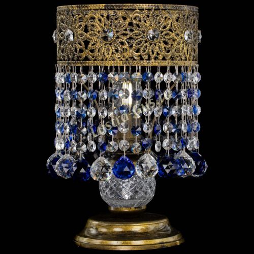 Настольная лампа Восток с шарами под бронзу Синяя в Подольске Гусь Хрустальный