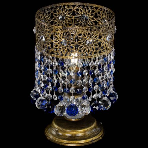 Настольная лампа Восток с шарами под бронзу Синяя в Подольске Гусь Хрустальный