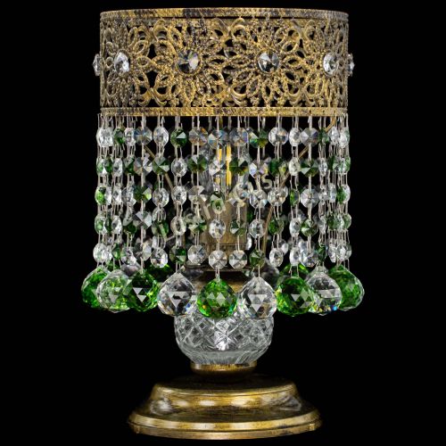 Настольная лампа Восток с шарами под бронзу Зеленая в Подольске Гусь Хрустальный