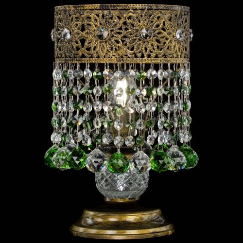 Настольная лампа Восток с шарами под бронзу Зеленая в Подольске Гусь Хрустальный