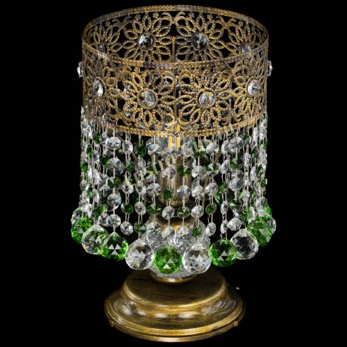 Настольная лампа Восток с шарами под бронзу Зеленая в Подольске Гусь Хрустальный