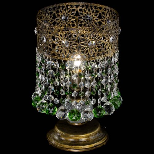 Настольная лампа Восток с шарами под бронзу Зеленая в Подольске Гусь Хрустальный