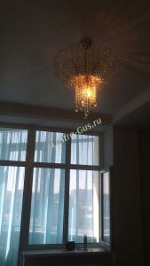 Люстра Хрустальные брызги с подвесом журавлик черный в Подольске отзыв и фото покупателя