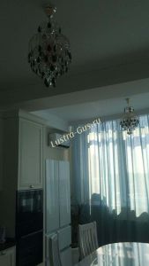 Люстра Хрустальные брызги с подвесом журавлик черный в Подольске отзыв и фото покупателя