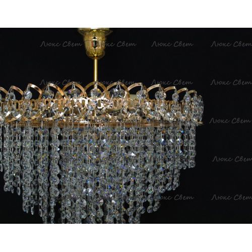 Люстра Капель Лепесток обтикон подвесная (собрана под конус) в Подольске Гусь Хрустальный