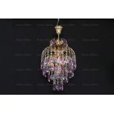 Люстра Хрустальные брызги с подвесом журавлик фиолетовый в Подольске