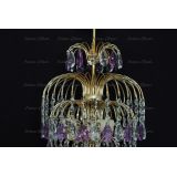 Люстра Хрустальные брызги с подвесом журавлик фиолетовый в Подольске