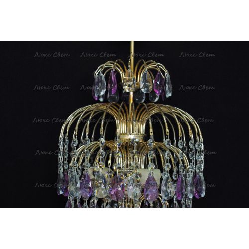 Люстра Хрустальные брызги с подвесом журавлик фиолетовый в Подольске Гусь Хрустальный
