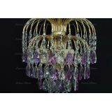 Люстра Хрустальные брызги с подвесом журавлик фиолетовый в Подольске