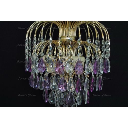 Люстра Хрустальные брызги с подвесом журавлик фиолетовый в Подольске Гусь Хрустальный
