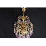 Люстра Хрустальные брызги с подвесом журавлик фиолетовый в Подольске