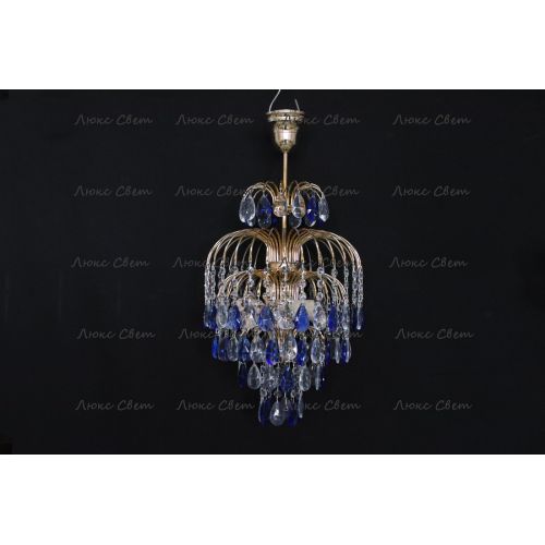 Люстра Хрустальные брызги с подвесом журавлик синий в Подольске Гусь Хрустальный