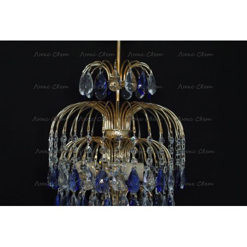 Люстра Хрустальные брызги с подвесом журавлик синий в Подольске Гусь Хрустальный