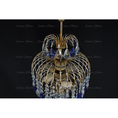 Люстра Хрустальные брызги с подвесом журавлик синий в Подольске Гусь Хрустальный