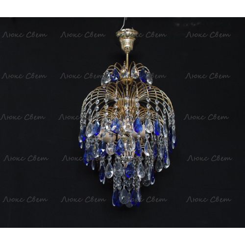 Люстра Хрустальные брызги с подвесом журавлик синий в Подольске Гусь Хрустальный