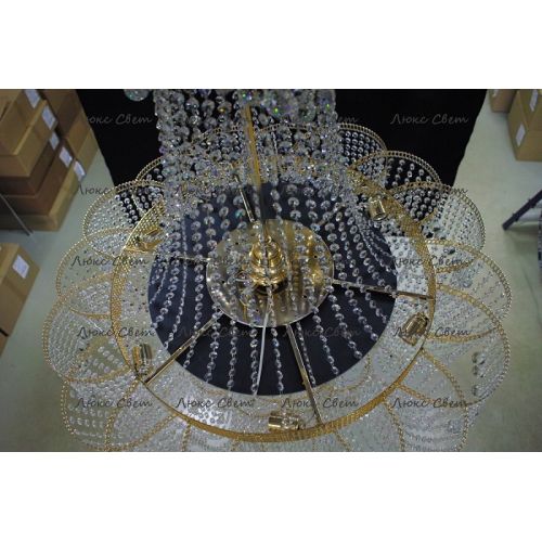 Люстра Лотос с подвесом диаметр 1000 мм высота1500 мм в Подольске Гусь Хрустальный