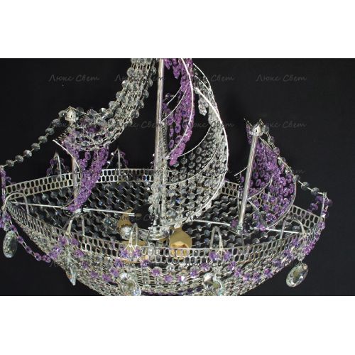 Люстра Корвет фиолетовый в Подольске Гусь Хрустальный