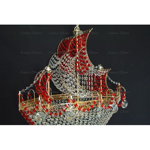 Люстра Корвет красный в Подольске Гусь Хрустальный