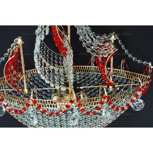 Люстра Корвет красный в Подольске Гусь Хрустальный