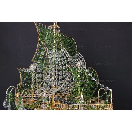 Люстра Корвет зеленый в Подольске Гусь Хрустальный