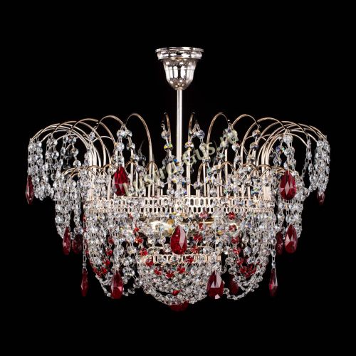 Люстра Агата № 2 - 4 лампы Красная в Подольске Гусь Хрустальный