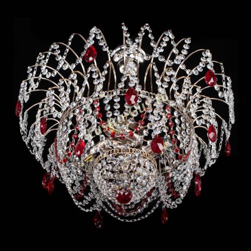 Люстра Агата № 2 - 4 лампы Красная в Подольске Гусь Хрустальный