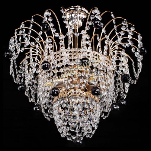 Люстра Агата Венеция №2 - 3 лампы черная в Подольске Гусь Хрустальный