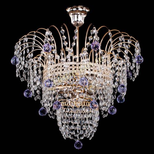 Люстра Агата Венеция №2 - 3 лампы фиолетовая в Подольске Гусь Хрустальный