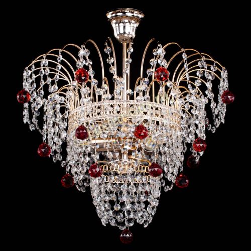 Люстра Агата Венеция №2 - 3 лампы красная в Подольске Гусь Хрустальный