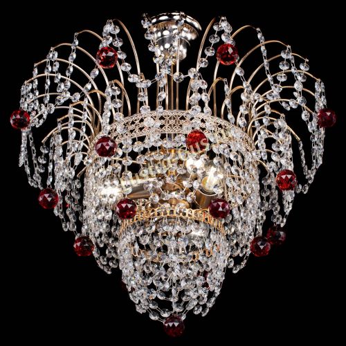 Люстра Агата Венеция №2 - 3 лампы красная в Подольске Гусь Хрустальный