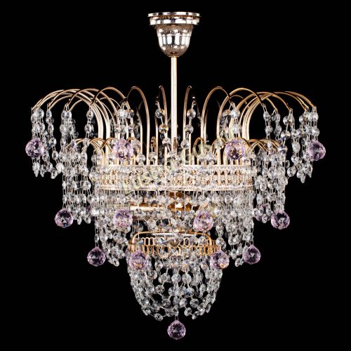 Люстра Агата Венеция №2 - 3 лампы розовая в Подольске Гусь Хрустальный