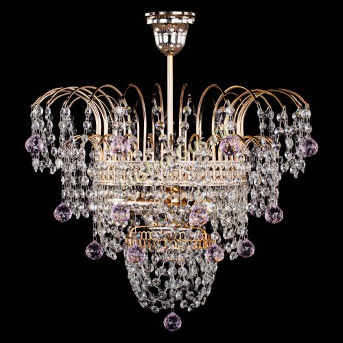 Люстра Агата Венеция №2 - 3 лампы розовая в Подольске Гусь Хрустальный