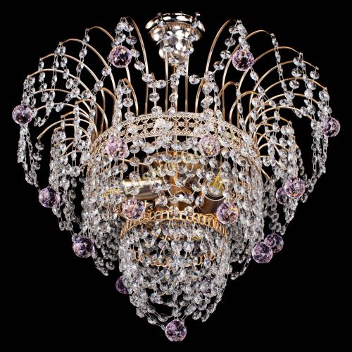 Люстра Агата Венеция №2 - 3 лампы розовая в Подольске Гусь Хрустальный