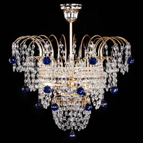 Люстра Агата Венеция №2 - 3 лампы синяя в Подольске Гусь Хрустальный