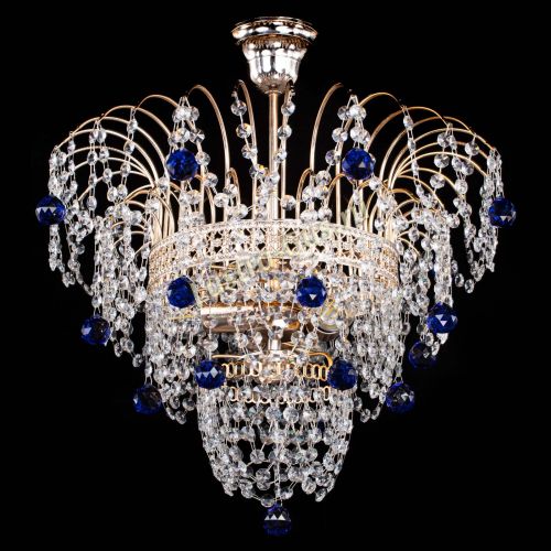 Люстра Агата Венеция №2 - 3 лампы синяя в Подольске Гусь Хрустальный